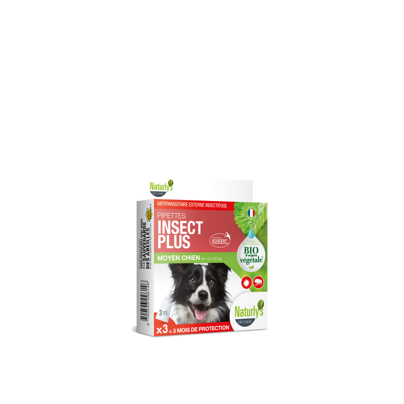 Pipette antiparasitaire Chien Moyen (15à 30kg) Naturlys