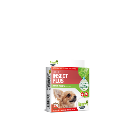 Collier Insect Plus anti tiques et puces pour Chien (long. 38cm ou 75cm) Naturlys