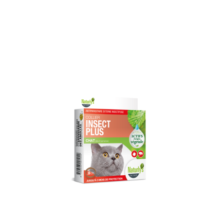 Collier Insect Plus anti tiques et puces pour chat Naturlys