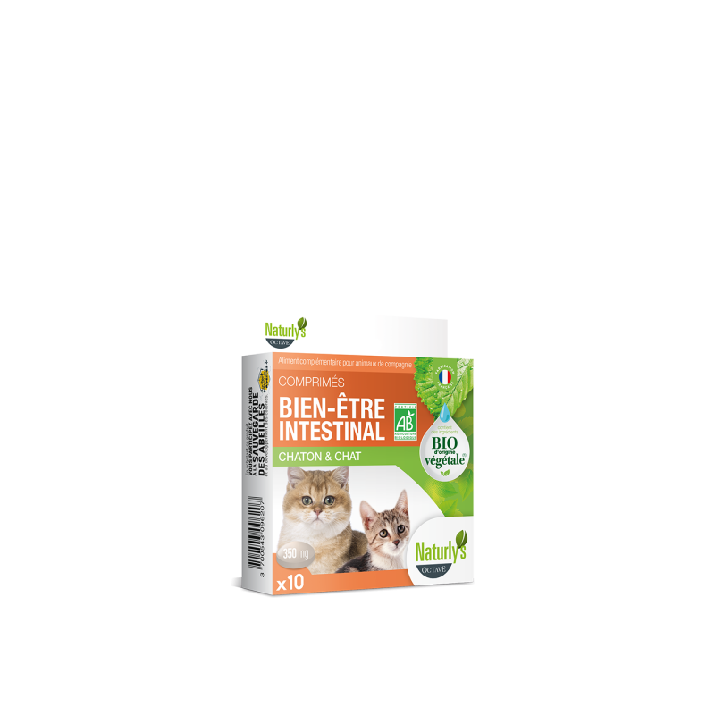 Comprimés Bien être intestinal Chat Naturlys 10 comprimés