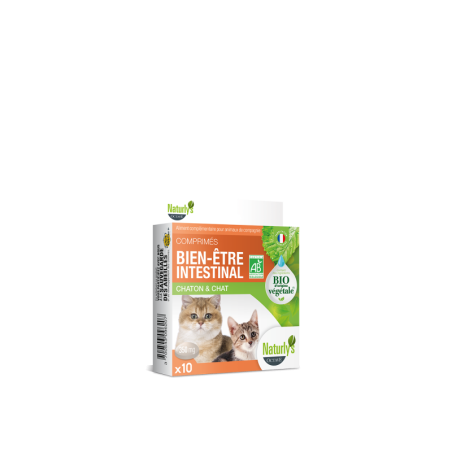 Comprimés Bien être intestinal Chat Naturlys 10 comprimés